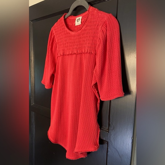 We The Free Red Ribbed Short-Sleeve Knit Top - Picture 4 of 11